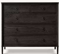 Commode contemporaine de luxe moderne à 5 tiroirs en chêne massif, style français, pour le rangement des meubles de chambre à coucher