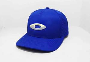 Oem Custom 6 Panel PVC Patch Logo <b>Waterproof</b> Gorras White Polyester Spandex Baseball Cap Laser Cut Hole Perforated Golf Dad <b>Hat</b> - Product Image 2