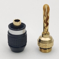 Connecteur banane plaqué or 4 mm, tube ouvert, robuste, avec contact à ressort pour borne de haut-parleur et amplificateur