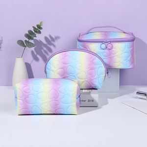 Nuevo Set de Bolsas de Maquillaje en Forma de Corazón, Bolsa de Aseo con Degradado de Color, Estuches Cosméticos Personalizados con Logotipo - Product Image 3