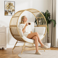Fauteuil suspendu en rotin d'extérieur, chaise longue en osier pour balcon, véranda, salon, jardin