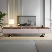 Dernier modèle moderne haut de gamme de luxe ensemble meuble TV et table basse pour salon en marbre