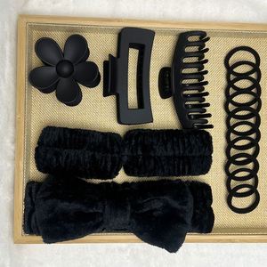 16-Piece Set Soft Hair Band with Multi-Color Matte <b>Bow</b> <b>Large</b> Grip Clip Headwear Beauty & Personal Care Product - Product Image 3