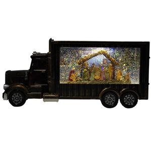 Nouveauté : Camion de Noël en plastique avec crèche, vintage, musical, éclairé par LED, globe à neige de Noël à vendre - Product Image 3