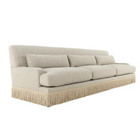Canapé 3 places en velours vert olive OEM&ODM avec franges, canapé moderne à franges pour salon, canapé en velours pour la maison et l'hôtel