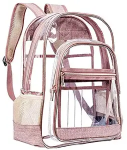 Roségold schwere Unisex transparente Öko Mochi las PVC farbige Bagpack Schult aschen klarer Rucksack Großhandel für Jugendliche