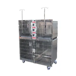 Jaula de acero inoxidable para mascotas, jaula con toma de corriente para gatos, precio al por mayor, perrera para perros, 304 S