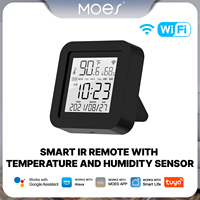 Télécommande intelligente IR Wi-Fi Tuya avec capteur de température et d'humidité pour climatiseur, téléviseur, AC, fonctionne avec Alexa, Google Home
