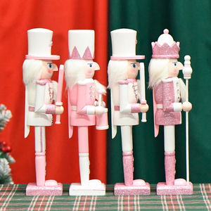 Christmas Decoration Xmas Crafts 30CM Pink Christmas Soldier Wooden <b>Nutcrackers</b> for Home Xmas Party Decorations - Product Image 4
