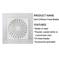 Diffuseur de plafond en acier avec conduit flexible pour climatisation