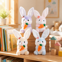 Porte-clés Kawaii Mignon en Peluche, Charm Lapin Carotte Moelleux, Jouet Animal en Peluche 3D, Pendentif de Sac à Main Lapin, Accessoires de Poupée, Porte-clés en Fourrure