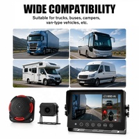 Caméras de recul étanches IP69 PWAS pour camions lourds, écran IPS 7 pouces, affichage quadruple 1080P