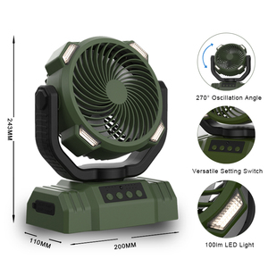 10000MAh Xách Tay Có Thể Sạc Lại Người Hâm Mộ Ngoài Trời Cắm Trại <span class=keywords><strong>Fan</strong></span> Hâm Mộ USB Bảng <span class=keywords><strong>Fan</strong></span> Với LED Ánh Sáng Ngân Hàng Điện Cho Cắm Trại Ngoài Trời Trong Nhà - Product Image 2