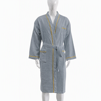 Peignoir gaufré en coton ultra doux pour hôtel et spa, avec col kimono, pour femme, après la douche, manches longues, respirant, promotionnel