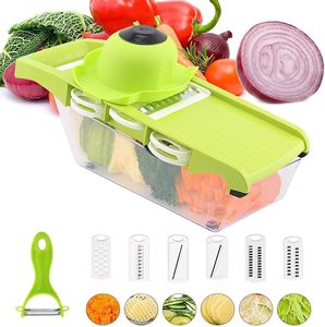 Trancheuse à légumes <span class=keywords><strong>multifonction</strong></span> <span class=keywords><strong>6</strong></span> <span class=keywords><strong>en</strong></span> <span class=keywords><strong>1</strong></span> Trancheuse à <span class=keywords><strong>mandoline</strong></span> de cuisine avec protège-doigts et récipient de stockage - Product Image 1