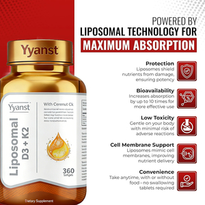 Vitamine D3 liposomale et Vitamine K2 de haute qualité, marque privée, favorisent la santé des os et des dents, soutiennent la santé cardiovasculaire, en gélules. - Product Image 6