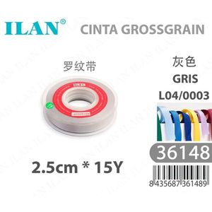 Nastro Ilan 2,5 cm 15Y Grigio per Artigianato - Product Image 3