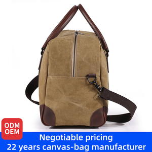 Sac de voyage week-end pour homme en toile vintage léger personnalisé, grande capacité, pliable, marque privée, unisexe, voyage d'affaires, fermeture éclair - Product Image 4