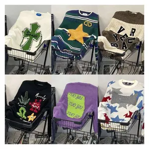 High quality customized new round neck cotton women's casual shiny five-pointed star sequined sweatshirt