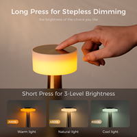 Lampes de nuit LED rechargeables par USB de style nordique vintage, lampes de table sans fil en forme d'haltères de luxe pour un éclairage décoratif