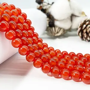 Factory Hot Sale 8mm Natural Precious gemstone Beads Popular Red Agate Loose Beads For Jewelry Making