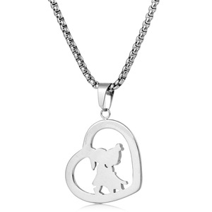 yunnique Heart-Shaped Stainless Steel Pendant <b>Necklace</b> With Gold Accents <b>Mother</b> <b>Daughter</b> Gift Women's Jewelry Clavicle Chain - Product Image 3