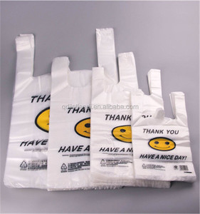 Recyclable Compostable Reusable Biodegradable <b>PLA</b> Material Carry T-Shirt Bags for Supermarket Exhibition Use Customizable Size - Product Image 1