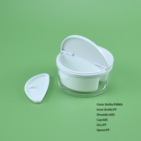 Pot de crème en plastique à double compartiment au design unique, 30g*2, forme ronde, pour crème de jour et crème de nuit, emballage pour soins de la peau