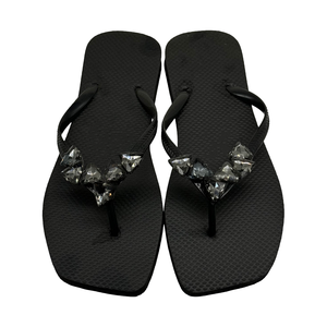 Pantuflas para Mujer, Suela <span class=keywords><strong>de</strong></span> Goma Eva, Pantuflas Personalizadas con Logotipo, Sandalias <span class=keywords><strong>de</strong></span> <span class=keywords><strong>Playa</strong></span> para Mujer, Calzado <span class=keywords><strong>de</strong></span> Verano con Pedrerí<span class=keywords><strong>a</strong></span> - Product Image 1