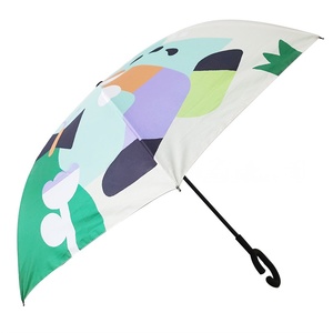 Ombrello da Golf Invertito a Doppio Strato con Stampa a Colori, Apertura Manuale, Tessuto Pongee Resistente ai Raggi UV, Ideale per la <span class=keywords><strong>Pioggia</strong></span> - Product Image 2