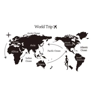 Wholesale Removable Home decor diy world trip map pvc my world wall sticker