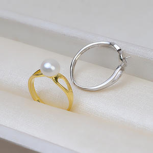 Bague pour femme en argent 925, design bouche ouverte, réglable, plateau vide pour bijoux en perles DIY, 40 semi-finis pour perles en vrac - Product Image 2