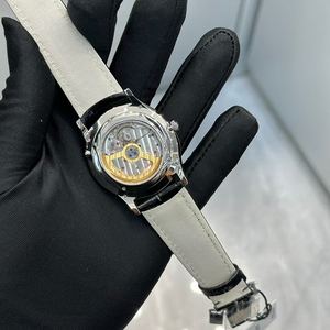 Nuevo Reloj de Lujo Elite con Calendario Perpetuo, Fase Lunar, Luminoso, Resistente al Agua, Cristal de Zafiro, Esfera Negra y Correa de Cuero Negra - Product Image 5
