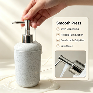 Distributeur de <span class=keywords><strong>savon</strong></span> <span class=keywords><strong>liquide</strong></span> en bambou écologique 200 ml, rechargeable, pour salle de bain et comptoir de cuisine - Product Image 1