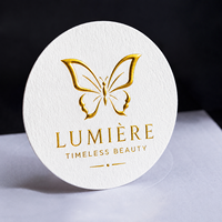 Étiquettes autocollantes personnalisées en vinyle imperméable à double couche, découpées, gaufrées, imprimées UV, pour emballages, cadeaux, artisanat, aliments