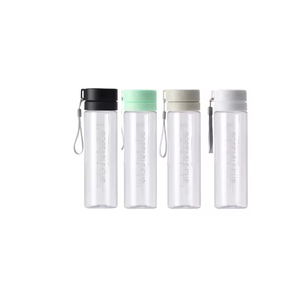 Customizable Bpa Free <b>Plastic</b> Wholesale <b>Plastic</b> Water Bottle Portable Double Lid Transparent Matte Water Bottle - Product Image 1