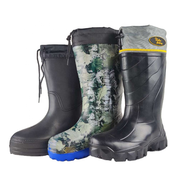 Теплые удобные недорогие дождевые зимние ботинки из ЭВА с меховой подкладкой, водонепроницаемые мужские ботинки для зимы