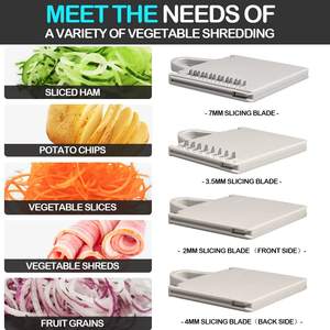 Cortador de mandolina manual multifunción ajustable de plástico simple ORGH B851 4 en 1, ecológico, certificado LFGB, seguro, al por mayor - Product Image 5