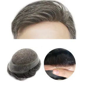AUS Кастомизированный мужской парик, французские кружева в центре с поликожей, все вокруг должно быть для путешествий, мужской парик