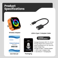 NOUVEAU Dongle CarPlay sans fil 4-en-1, Plug-and-play, stable, se connecte via CarPlay/Android Auto/Android Mirror/Apple Mirror.
