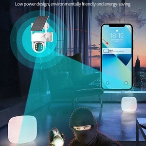Day One CTS Solar <b>WiFi</b> PTZ <b>Camera</b> 4-Pack 10.1-Inch NVR Screen <b>Security</b> Monitoring System - Product Image 2