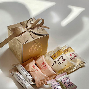 Bonbonnière carrée française de luxe | Boîte-cadeau en feuille d'or tulipe avec nœud en ruban pour bonbons de mariage, faveur, douche nuptiale, décor de fête - Product Image 3