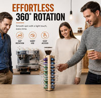 Support de rangement rotatif à 360 degrés en bois de pin pour 36 capsules de café Nespresso Original, organisateur de comptoir