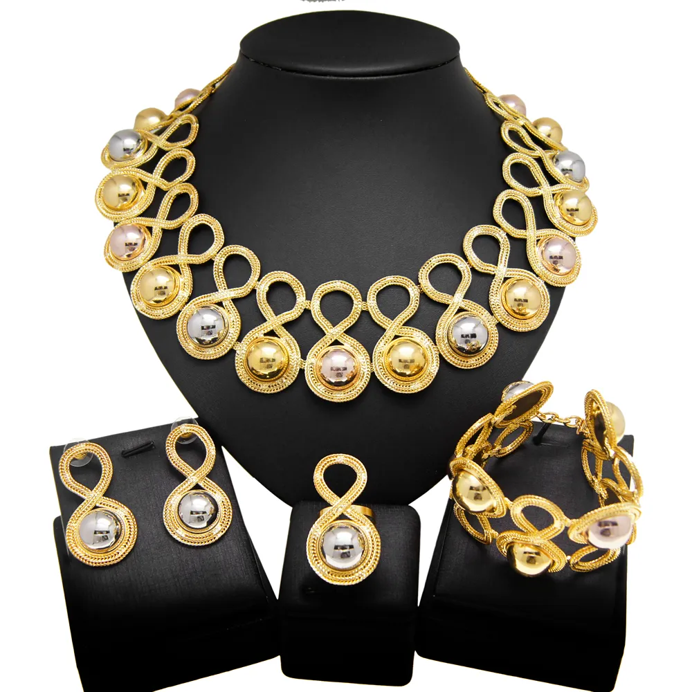 Yuliali New Silver Big Collars Pendant Style Jewelry Set Factory Latest Fashion Wedding Gift For Bridal Women's Jewellery Sets