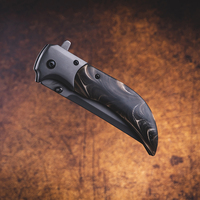Couteau de poche pliant personnalisable OEM pour le camping, la chasse, le bushcraft, le bricolage, l'EDC, avec lame en acier inoxydable et manche en bois