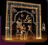 Lampes à motif de lune du Ramadan, éclairage paysager jaune, décoration extérieure