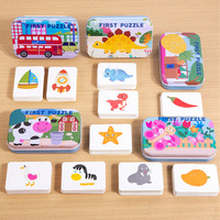 Montessori Kids Matching Paper Puzzle Dinosaur Animal Vehicle Fruit Thema Magische Kubussen Educatief speelgoed voor baby's van 2-4 jaar