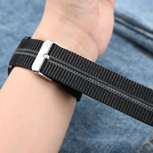 Nueva correa de reloj de nailon Tejido estilo hilo de pescado 22mm correas de reloj de liberación rápida de bucle de tela trenzada elástica para <span class=keywords><strong>Huawei</strong></span> GT3/GT4 - Product Image 6