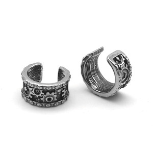 yunnique Tibetan Silver <b>Cuff</b> <b>Earrings</b> Screw Design For Men And Women Fashion Jewelry - Product Image 3