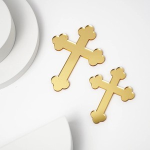 Adorno de Pastel con Cruz Dorada de Acrílico, Letreros Religiosos de Acrílico <span class=keywords><strong>para</strong></span> Decoración de Bautizo, <span class=keywords><strong>Primera</strong></span> Comunión y Confirmación - Product Image 6